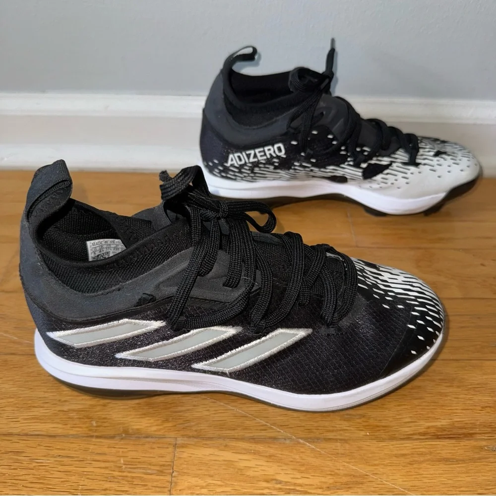 Adidas Adizero Afterburner Black Baseball Cleats Shoes Size 5